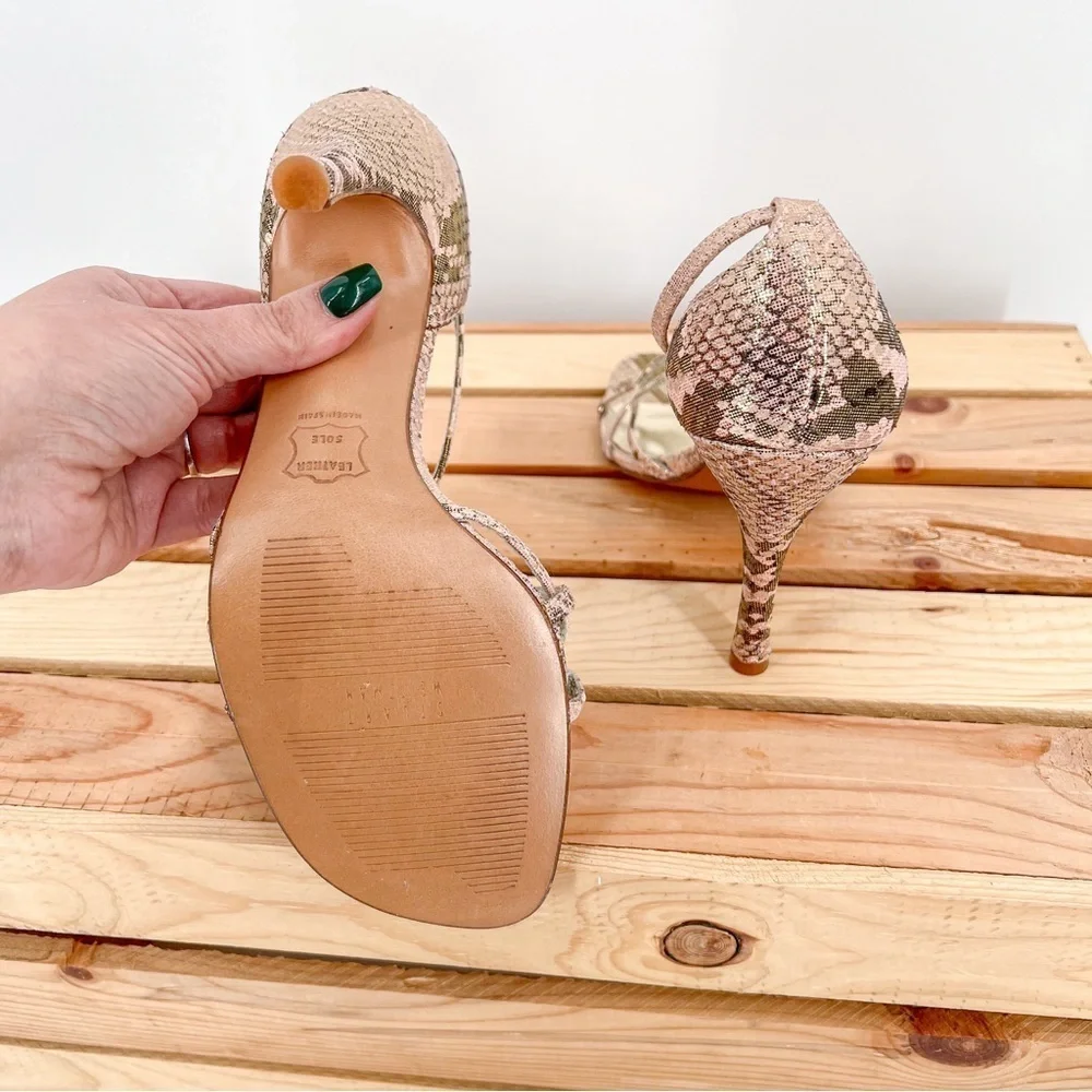 Stuart Weitzman gold snake pattern sandals - Picture 5 of 9